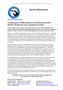 Berliner Wassertisch Vereint gegen Neoliberalismus und