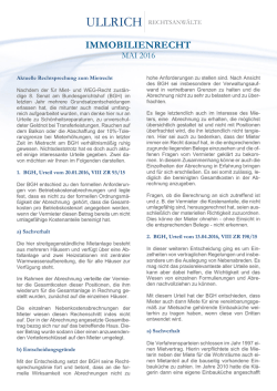 Immobilienrecht Mai 2016