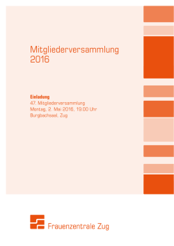 Einladungsbroschüre - Frauenzentrale Zug