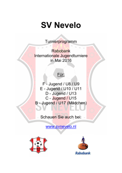 SV Nevelo Turnierprogramm Mai 2016