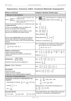 Grundwissen Mathematik Jahrgangsstufe 6