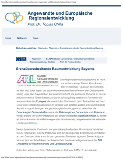 Grenz&uuml;berschreitende Raumentwicklung Bayerns | Angewandte