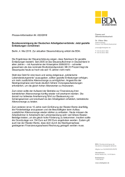 Presse-Information Nr. 023/2016 Bundesvereinigung der Deutschen
