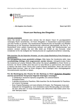 Ehegattennachzug - Merkblatt als