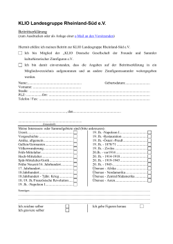 Beitrittserklärung - KLIO Landesgruppe Rheinland