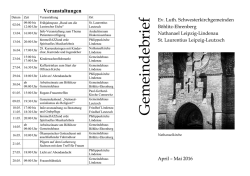 April &ndash; Mai 2016 - Ev.-Luth. Nathanaelkirchgemeinde Leipzig