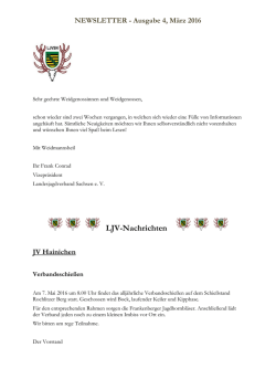 NEWSLETTER - Ausgabe 4, März 2016