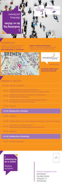 2. Fundraising-Tag der ev. Kirchen 2. Fundr der ev