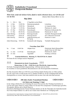 Monatsprogramm Mai 2016