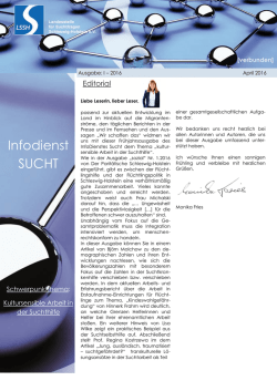 Infodienst SUCHT - LSSH Landesstelle f&uuml;r Suchtfragen Schleswig