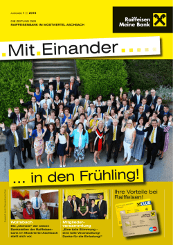 in den Fr&uuml;hling! - Raiffeisenbank im Mostviertel Aschbach