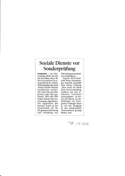 Soziale Dienste vor Sonderprüfung - impuls