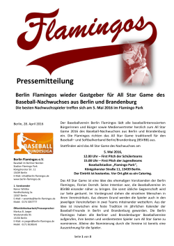 Pressemitteilung - Berlin Flamingos