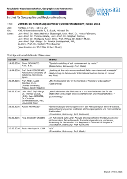 Titel: 290185 SE Forschungsseminar