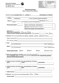 Aufnahmeantrag - Gymnasium Starnberg