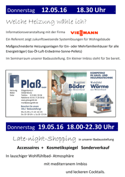 Donnerstag 19.05.16 18.00