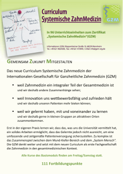 Flyer Curriculum SZM - Internationale Gesellschaft für Ganzheitliche