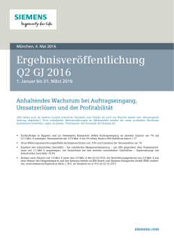 Ergebnisveröffentlichung und Finanzkennzahlen