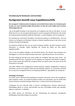 Hurtigruten bestellt neue Expeditionsschiffe - Storchmann