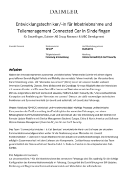 Entwicklungstechniker/-in für Inbetriebnahme und