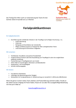 Details zur Stellenausschreibung FerialpraktikantInnen