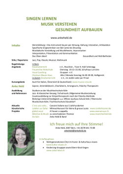 SINGEN LERNEN MUSIK VERSTEHEN GESUNDHEIT AUFBAUEN