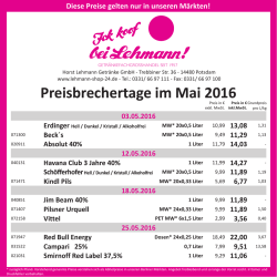 Preisbrechertage im Mai 2016