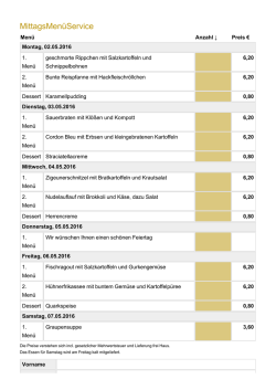 MittagsMenüService - Partyservice Mues