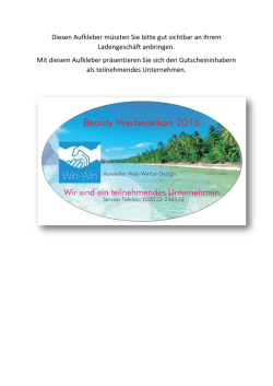 Diesen Aufkleber m&uuml;ssten Sie bitte gut sichtbar an Ihrem