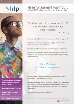 Ideenmanagement Forum 2016