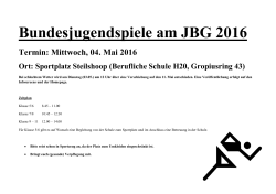 Bundesjugendspiele am JBG 2016 - Johannes-Brahms