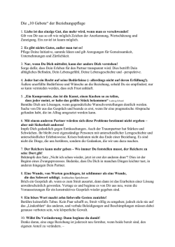 Die &bdquo;10 Gebote&ldquo; der Beziehungspflege