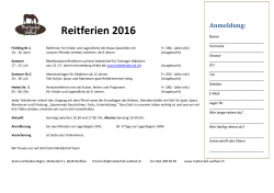 Reitferien 2016 - Mattenhof Wolfwil
