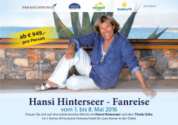 Hansi Hinterseer - Fanreise