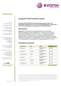 Dynasylan ® SIVO CLEAR K1und K2