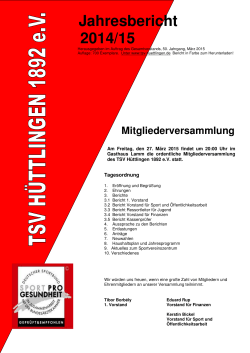 Jahresbericht 2014/2015 - TSV Hüttlingen 1892 eV