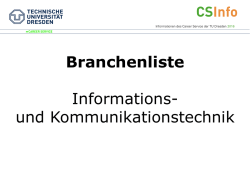 Branchenliste Informations- und Kommunikationstechnik