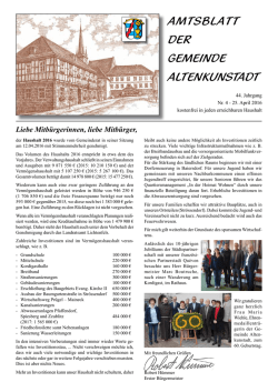 AMTSBLATT DER GEMEINDE ALTENKUNSTADT