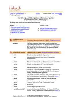 4.1.16 Verj&auml;hrungsfristen f&uuml;r Straftaten in der Schweiz