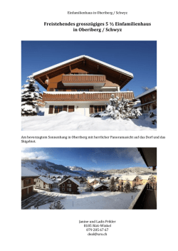 Einfamilienhaus zu verkaufen - Dokumentation - Oberiberg