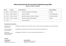 Offene Sprechstunde vom 09.05.