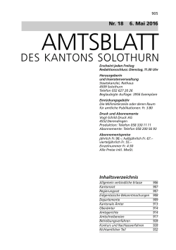 AMTSBLATT - Kanton Solothurn