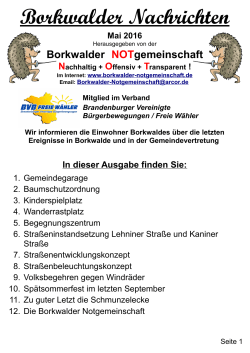 Borkwalder Nachrichten - Borkwalder Notgemeinschaft
