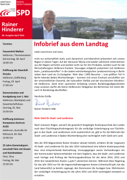60. Infobrief Rainer Hinderer