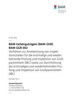BAM-GGR 002 - Bundesanstalt für Materialforschung und