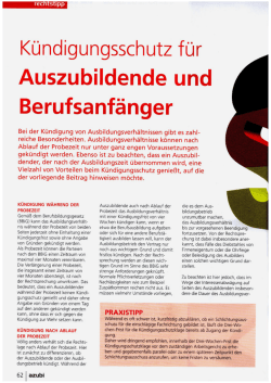 Kündigungsschutz für Auszubildende und