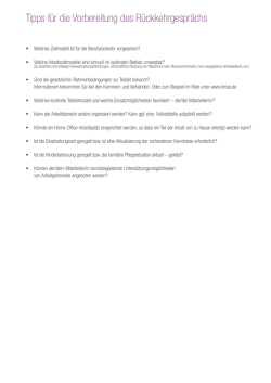 Tipps für die Vorbereitung des Rückkehrgesprächs