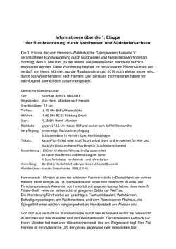 Informationen zur 1. Etappe