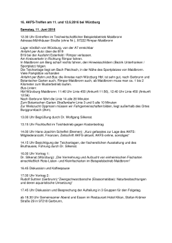 16. AKFS-Treffen am 11. und 12.6.2016 bei Würzburg Samstag, 11