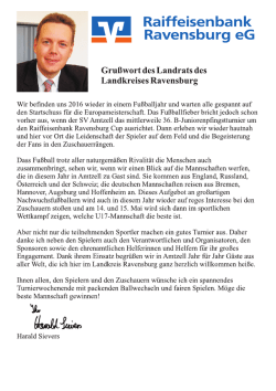 Gru&szlig;wort Harald Sievers Landrat des - pfingstturnier